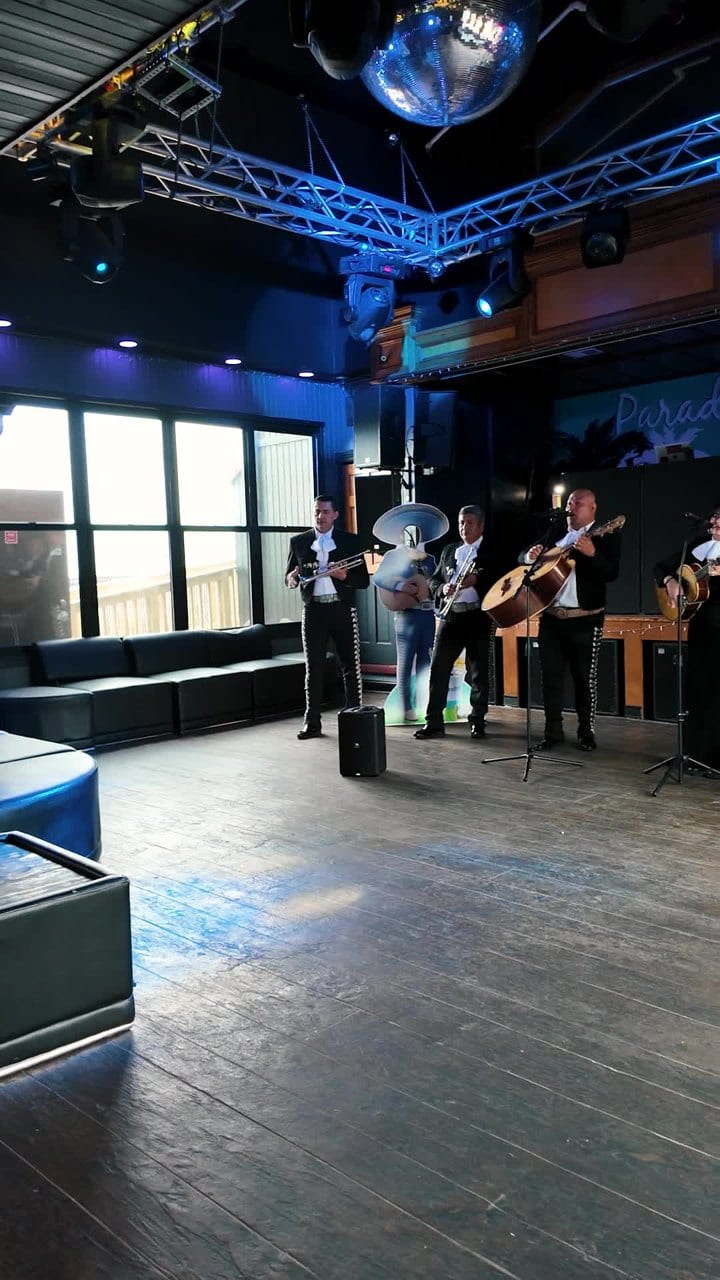 Live musicians performing inside Paradise Island during Cinco de Mayo